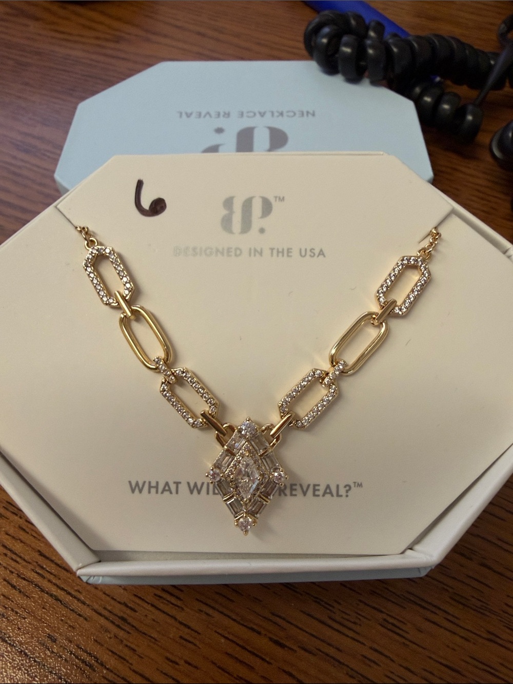 Bomb Party Gold Crystal Link Necklace by b. – Gold Pavé Statement Pendant